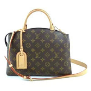 Louis Vuitton Palais Monogram Handbag Canvas Leather Brown